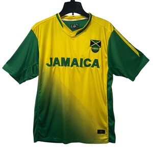 ORRO Jamaica Soccer Jersey Men Yellow Green Technical Sportswear Football Shirt